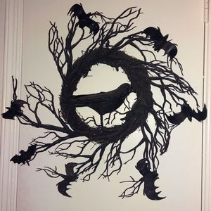 Joann Halloween 2020 Raven Bats Wreath